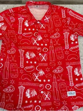 Chicago Blackhawks Red Button-Down Casual Shirt SGA-XL